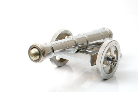 Toy cannon on white background.の写真素材