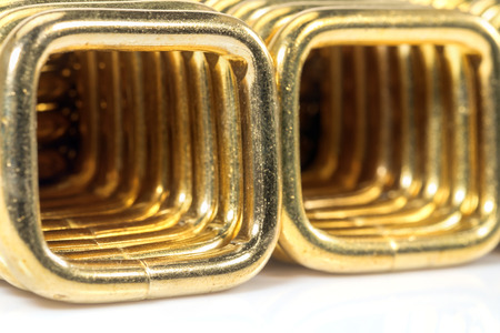 Closeup golden loop steel.