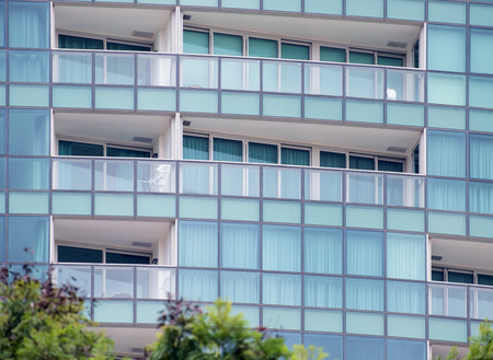 Exterior view of apartment building.