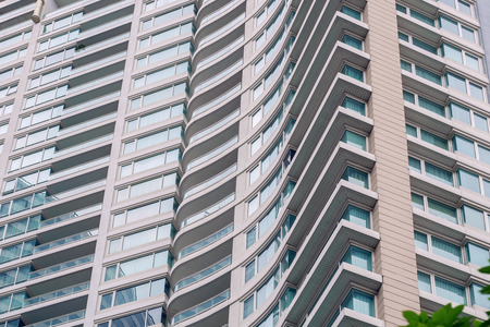 Exterior view of apartment building.の写真素材