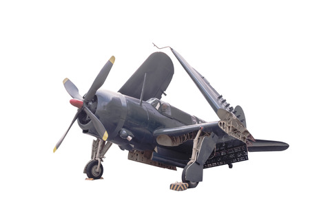 View of fighters vintage planes on white background.の写真素材