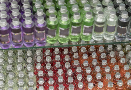 View of perfume for spa on shelf. Top view.