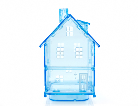 Toy house on white background.の写真素材