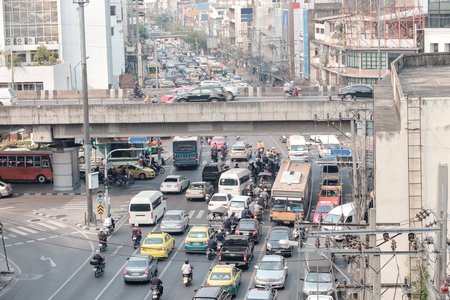 View of system transportation and city.