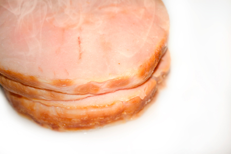 View of pork on white background.の写真素材