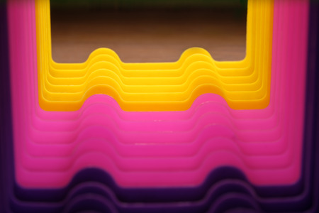 Abstract colorful of plastic CD container.の写真素材