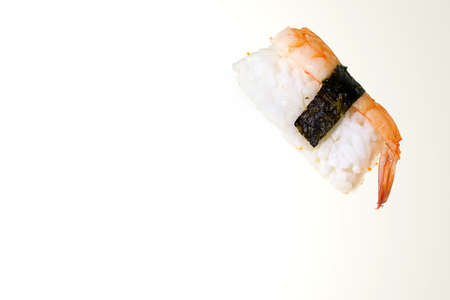 View of japanese food on gray background. Nigiri sushi.の写真素材