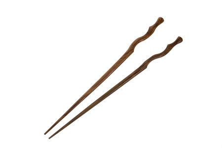 View of chopsticks on white background.の写真素材