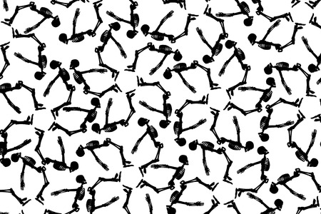 Silhouette of skeleton on white background.の写真素材