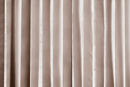 View of plastic curtain on window.