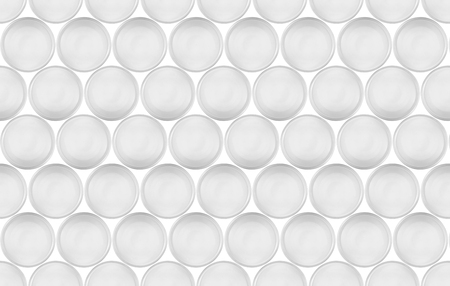 Plastic container on white background. Top view.