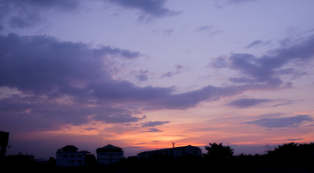 Sky and clouds at twilight.の写真素材