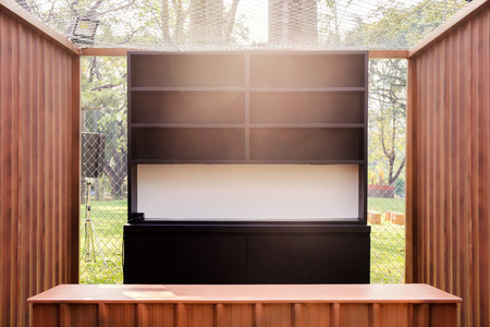 View of empty shelf in the park.の写真素材