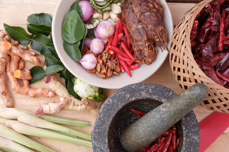 Various of spice on the table. Top view.の写真素材