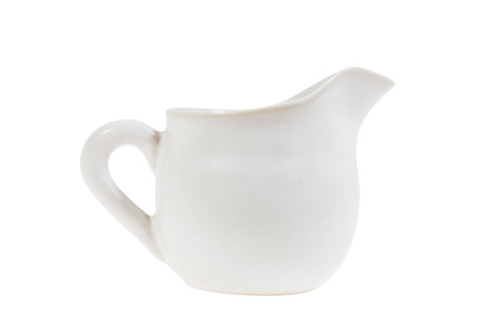 View of ceramic jug on white background.の写真素材