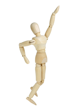 Wooden mannequin on white background.の写真素材