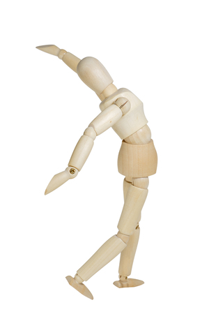 Wooden mannequin on white background.の写真素材