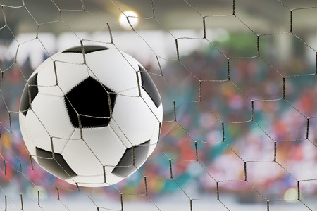 Foot ball in net. Goal.の写真素材