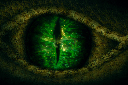 Dragon eye on leather background. Resin craft.の写真素材