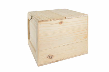 Wood box on white background.の写真素材