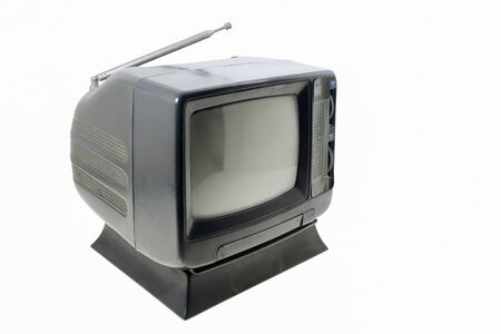 Old small television on white background.の写真素材