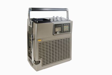 Old small television on white background.の写真素材