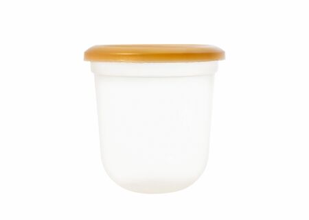 Plastic container on white background.の写真素材