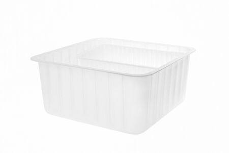 Plastic container on white background.の写真素材