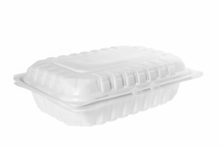 Plastic container on white background.の写真素材