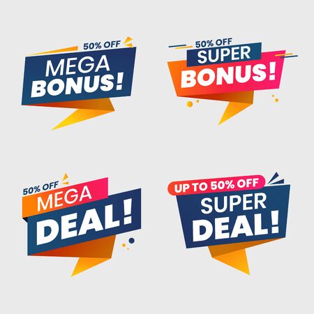 set of deal and discount offer collections template vector designのイラスト素材