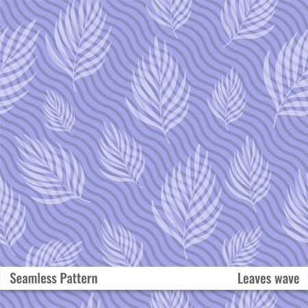 Leaves wave seamless pattern illustration designのイラスト素材