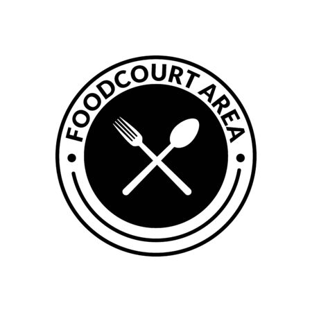 Sign of food court with spoon and fork symbol vector Illustrationのイラスト素材