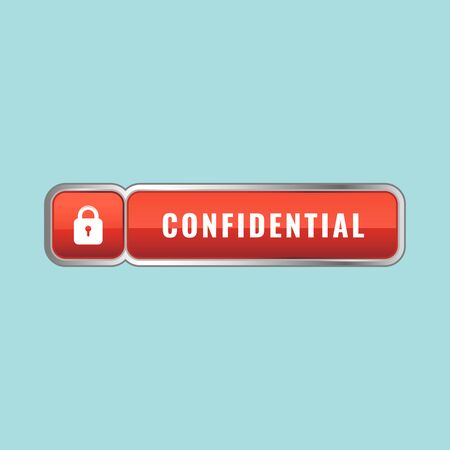 glossy confidential symbol button, sign illustration vector designのイラスト素材