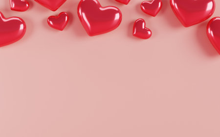 3d bunch love heart symbols background template