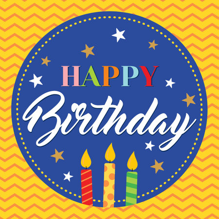 Birthday card with candles and stars particleのイラスト素材