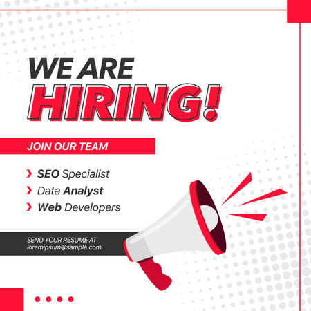 Job vacancy advertising template. We're hiring advertising, poster, banner, social media, flyerのイラスト素材