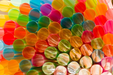 Close-up of colorful drinking straws 