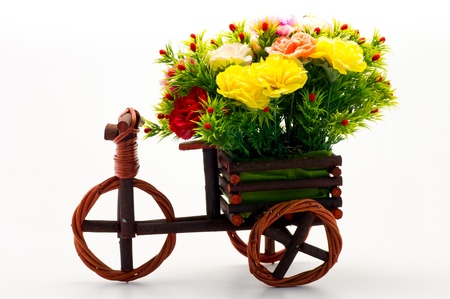 Artificial flowers made of cloth.の写真素材