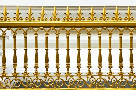 Close-up detail of golden fence at the temple in Thailand  の写真素材