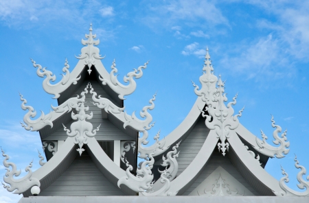 The Beautiful roof of Wat Rongkun - the white temple in Chiangrai , Thailand  の写真素材
