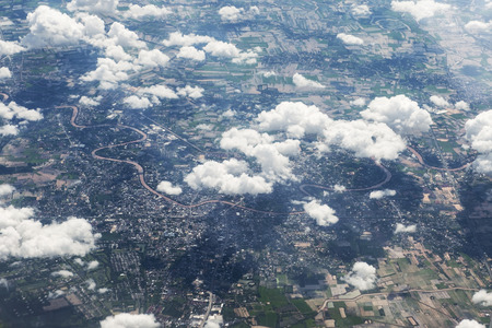beautiful clouds on a blue skyの写真素材