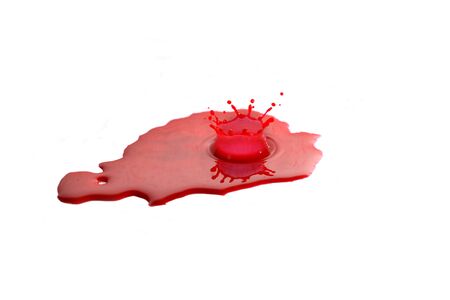 Blood splatter on white backgroundの写真素材