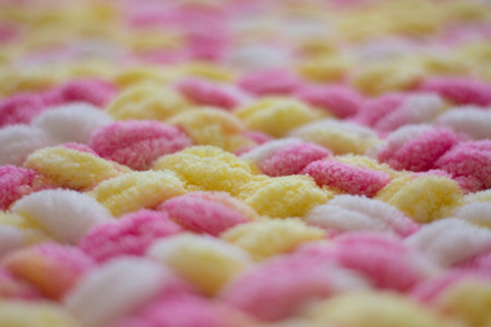 Soft yarn, delicate purple yarn. Hand knitting as a hobby.. High quality photo