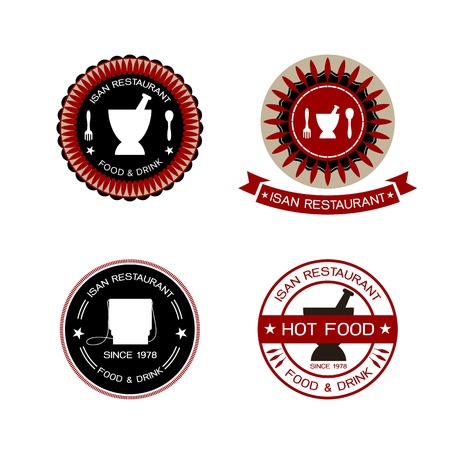 thai restaurant labelsのイラスト素材