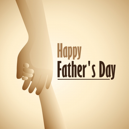Happy Father s Day hold child s hand  のイラスト素材