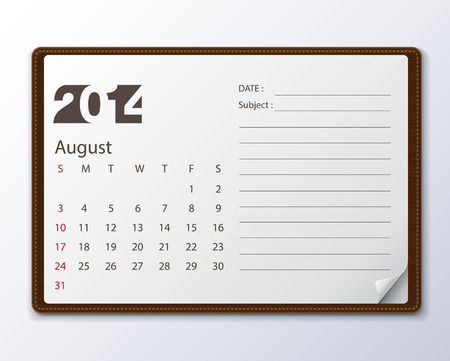 august 2014 Calendarのイラスト素材