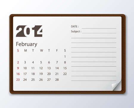 february 2014 Calendarのイラスト素材