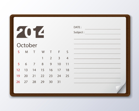 october 2014 Calendarのイラスト素材