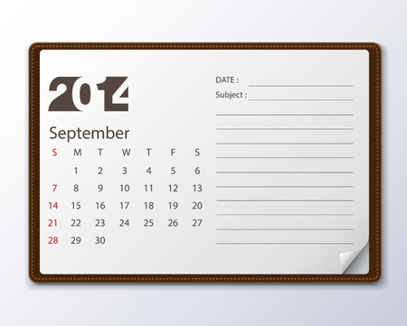 september 2014 Calendarのイラスト素材