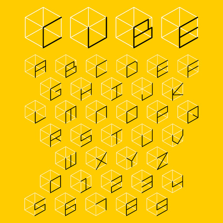 alphabetic font and numbersのイラスト素材